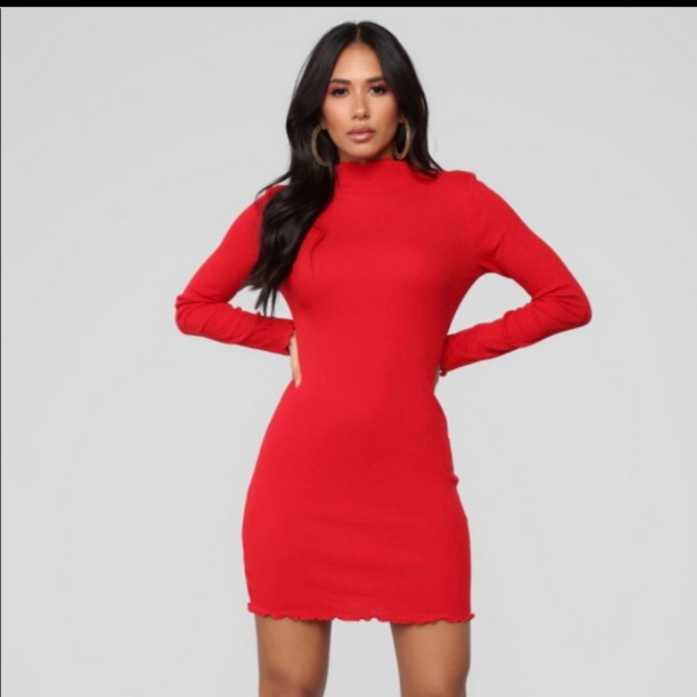 Red and black dresses.